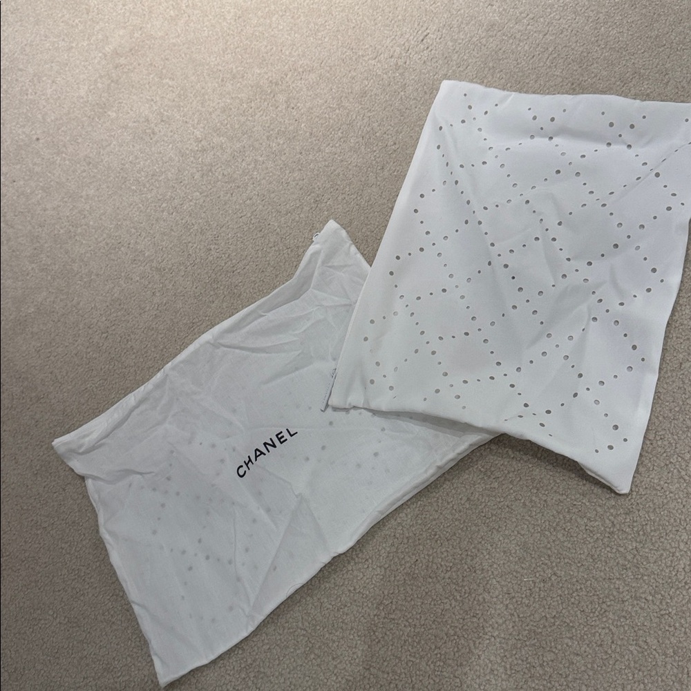 Chanel White Perforated Dust Bags
